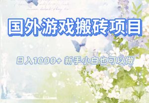 国外游戏全自动搬砖项目，日入10张，新手小白也可做，项目红利期，先搞先吃肉【揭秘】-副业严选