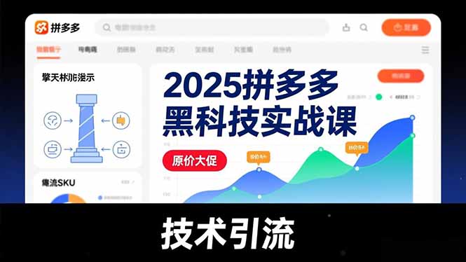 2025拼多多黑科技实战课,擎天柱玩法、爆流SKU、原价大促,技术引流,单店日销轻松破千单 2025拼多多黑科技实战课,擎天柱玩法、爆流SKU、原价大促,技术引流,单店日销轻松破千单