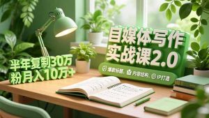 自媒体写作实战课2.0，爆款标题、内容结构、IP打造，半年复制30万粉月入10万+-副业严选