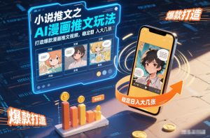 小说推文之AI漫画推文玩法,打造爆款漫画推文视频,稳定日入大几张-副业严选