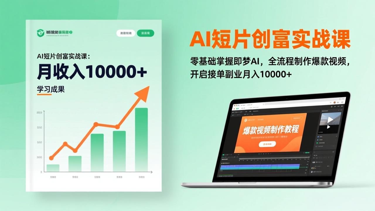 AI短片创富实战课：零基础掌握即梦AI，全流程制作爆款视频，开启接单副业月入10000+(更新 - 副业严选-副业严选