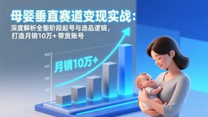 母婴垂直赛道变现实战：深度解析三大阶段起号与选品逻辑，打造月销10万+带货账号-副业严选