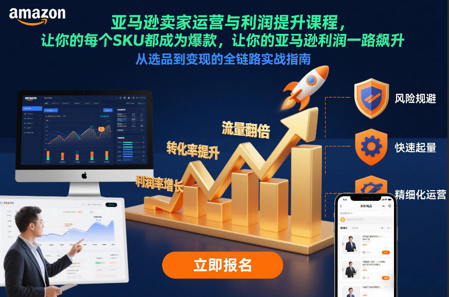 亚马逊卖家运营与利润提升课程，让你的每个SKU都成为爆款，让你的亚马逊利润一路飙升(更新12月) - 副业严选-副业严选
