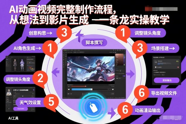 AI动画视频完整制作流程，从想法到影片生成一条龙实操教学 - 副业严选-副业严选
