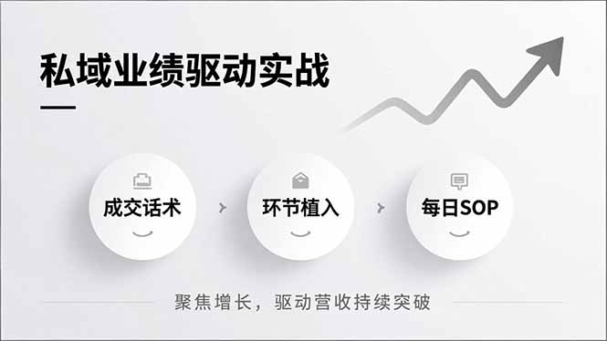 私域业绩驱动实战，成交话术、环节植入、每日SOP，聚焦增长，驱动营收持续突破 - 副业严选-副业严选