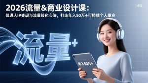 2026流量&商业设计课:普通人IP变现与流量转化心法,打造年入50万+可持续个人事业-副业严选