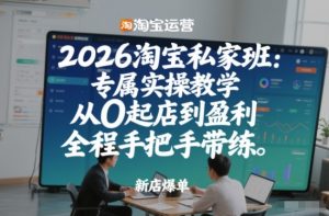 2026淘宝私家班：专属实操教学，从0起店到盈利，全程手把手带练-副业严选