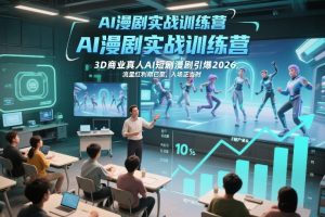 AI漫剧实战训练营,3D商业真人AI短剧漫剧引爆2026,流量红利期已至,入场正当时-副业严选