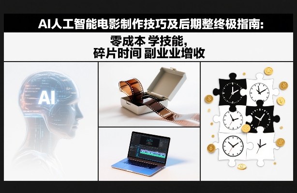 AI人工智能电影制作技巧及后期完整终极指南：零成本学技能，碎片时间副业增收 - 副业严选-副业严选