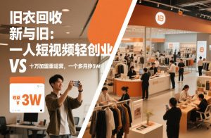 旧衣回收“新”与“旧”：一人短视频轻创业，VS十万加盟重运营，一个多月挣3W【揭秘】-副业严选