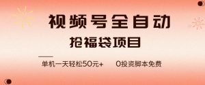 视频号全自动抢福袋，一天单机轻松50+，零成本脚本代替人工去跑【揭秘】-副业严选
