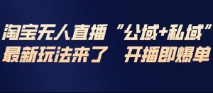 淘宝无人直播完整教程，公试+私域，最新玩法来了，开播即爆单-副业严选