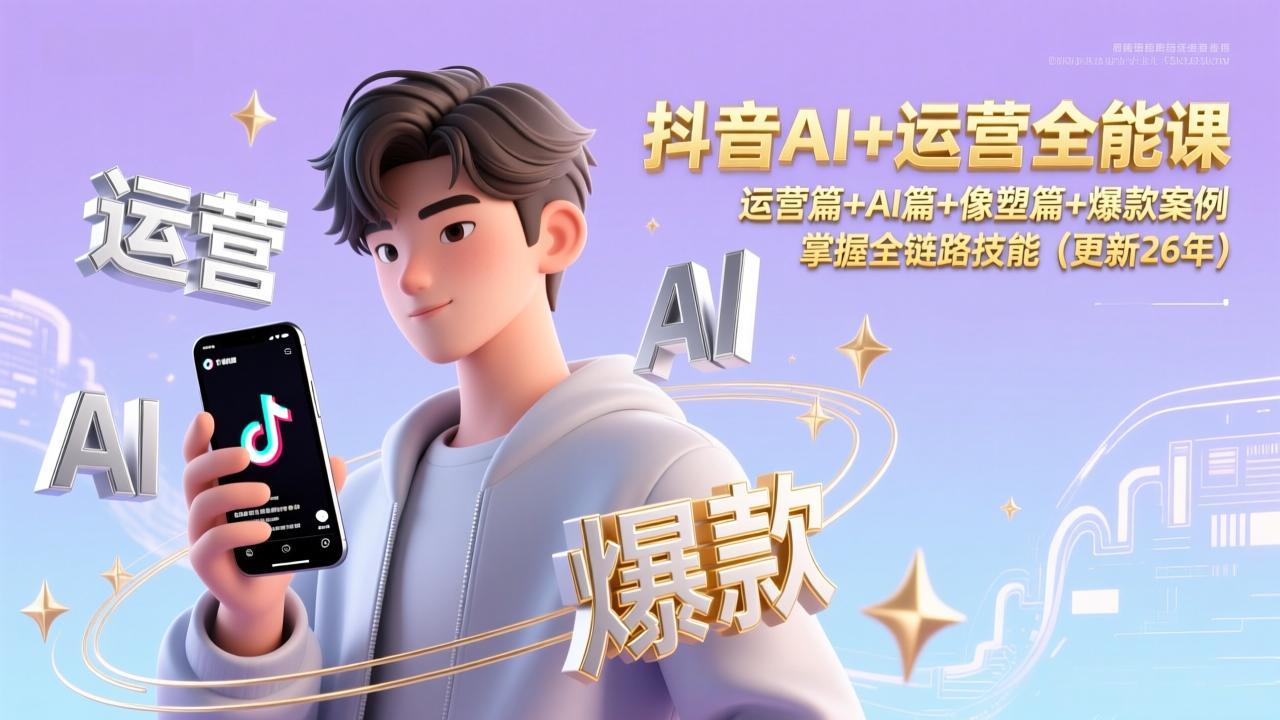 抖音AI+运营全能课,运营篇+AI篇+像塑篇+爆款案例,掌握全链路技能(更新26年 抖音AI+运营全能课,运营篇+AI篇+像塑篇+爆款案例,掌握全链路技能(更新26年
