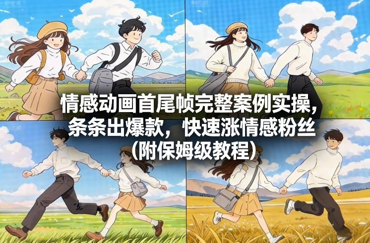 情感动画首尾帧完整案例实操，条条出爆款，快速涨情感粉丝(附保姆级教程) - 副业严选-副业严选