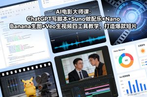 AI电影大师课：ChatGPT写脚本+Suno做配乐+Nano Banana生图+Veo生视频，打造爆款短片-副业严选