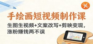 手绘画短视频制作课：生图生视频+文案改写+剪映变现，涨粉赚钱两不误-副业严选