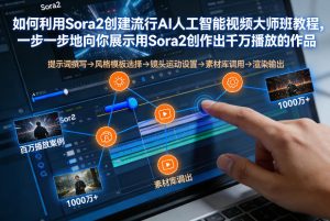 如何利用Sora2创建流行AI人工智能视频大师班，一步一步地向你展示用Sora2创作出千万播放的作品-副业严选