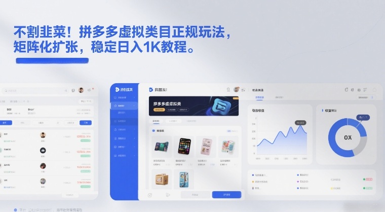 不割韭菜！拼多多虚拟类目正规玩法，矩阵化扩张，稳定日入1K教程【揭秘】 - 副业严选-副业严选
