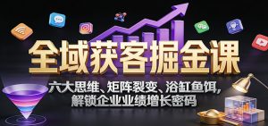 全域获客掘金课：六大思维、矩阵裂变、浴缸鱼饵，解锁企业业绩增长密码-副业严选