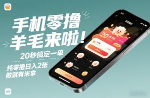 手机零撸薅羊毛来啦！20秒搞定一单，纯零撸日入2张，做就有米拿【揭秘】-副业严选