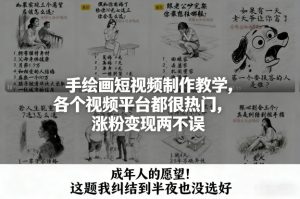 手绘画短视频制作教学,各个视频平台都很热门,涨粉变现两不误-副业严选