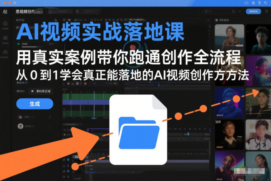 AI视频实战落地课，用真实案例带你跑通创作全流程，从0到1学会真正能落地的AI视频创作方法 - 副业严选-副业严选