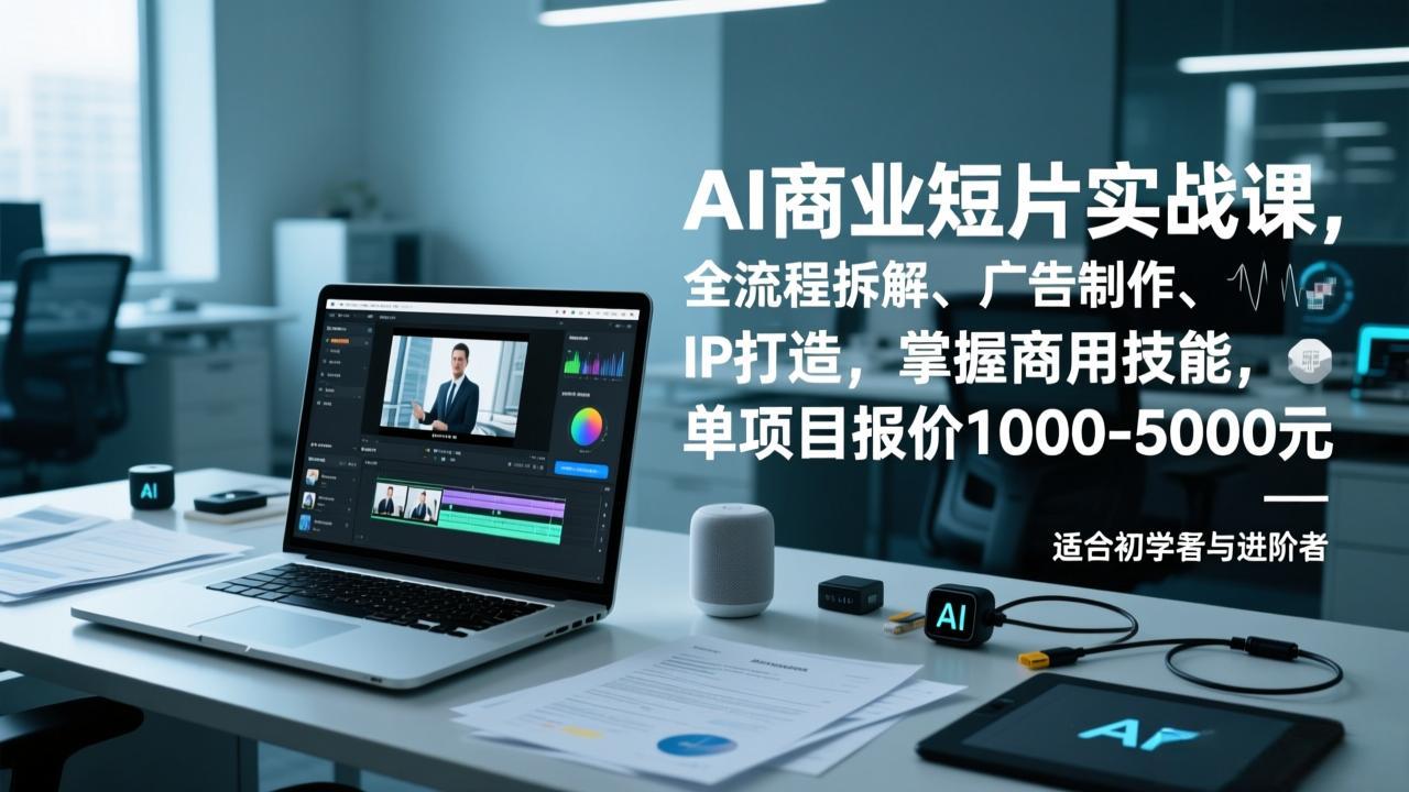 AI商业短片实战课，全流程拆解、广告制作、IP打造，掌握商用技能，单项目报价1000-5000元 - 副业严选-副业严选