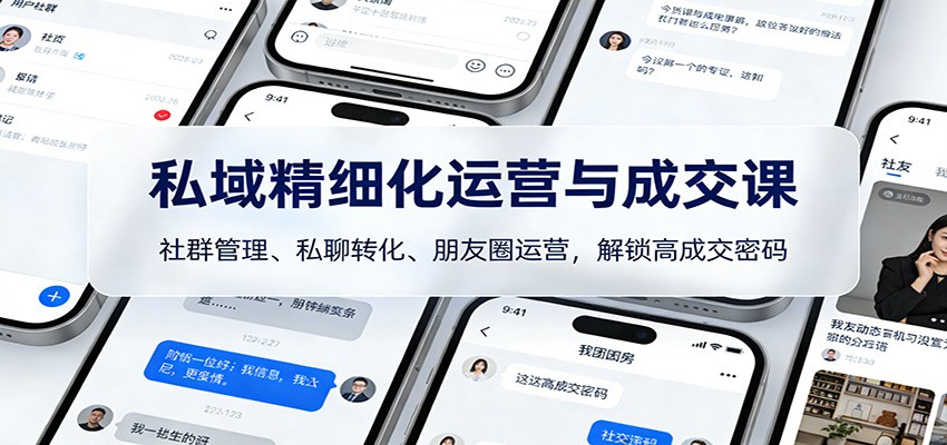 私域精细化运营与成交课：社群管理、私聊转化、朋友圈运营，解锁高成交密码 - 副业严选-副业严选