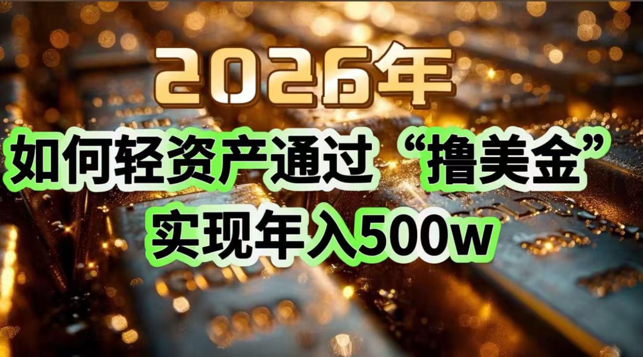 2026年如何轻资产通过“撸美金”实现年入500w - 副业严选-副业严选