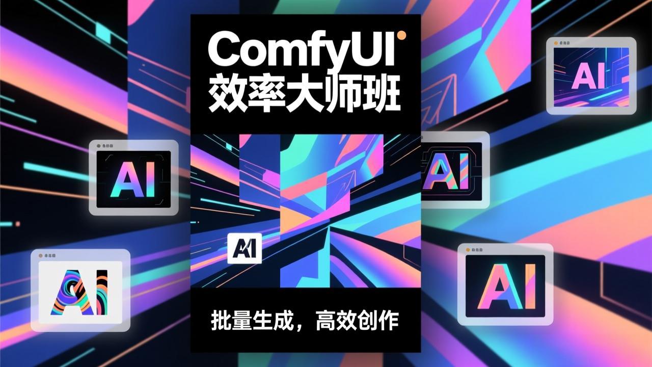 ComfyUI效率大师班:工作流搭建,批量生成,将个人AI出图效率提升5-10倍,月接单收入1-3万 ComfyUI效率大师班:工作流搭建,批量生成,将个人AI出图效率提升5-10倍,月接单收入1-3万