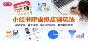 小红书IP虚拟店铺玩法，赛道定位、养号运营、笔记商品制作，教你轻松变现-副业严选
