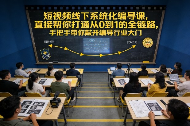 短视频线下系统化编导课,直接帮你打通从0到1的全链路,手把手带你敲开编导行业大门 短视频线下系统化编导课,直接帮你打通从0到1的全链路,手把手带你敲开编导行业大门