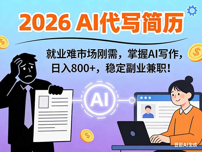 AI代写简历,超暴利,用万能模板月入1-3万实战教程,2026年市场刚需! AI代写简历,超暴利,用万能模板月入1-3万实战教程,2026年市场刚需!