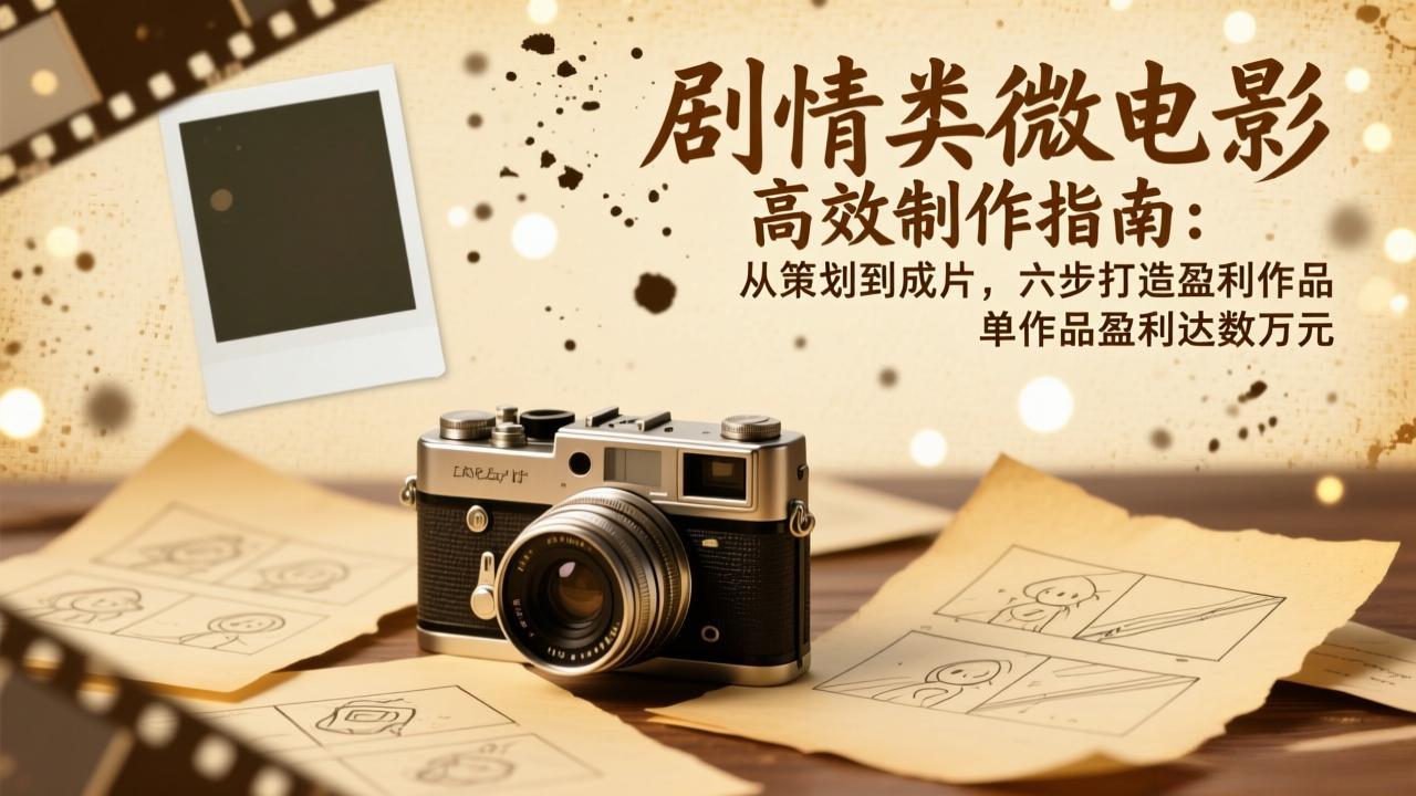 剧情类微电影高效制作指南：从策划到成片，六步打造盈利作品，单作品盈利达数万元 - 副业严选-副业严选