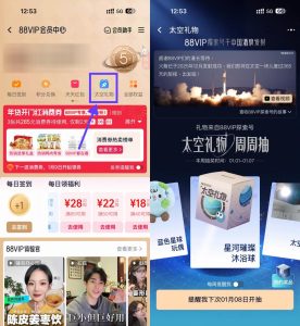 淘宝88VIP每周抽0.01亓实物-副业严选