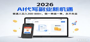2026 副业首选！AI 代写日入 300-800，普通人0门槛，做一单结一单！-副业严选