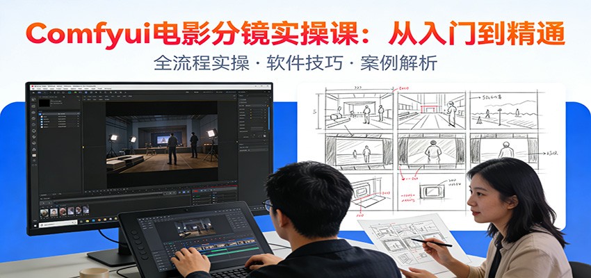 ComfyUI电影分镜实操课：分镜一致性，全流程AI视频制作，零基础也能做专业分镜 - 副业严选-副业严选