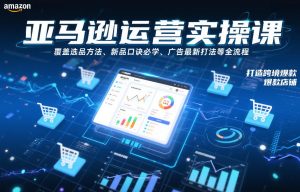 亚马逊运营实操课,覆盖选品方法、新品口诀必学、广告最新打法等全流程,打造跨境爆款店铺-副业严选