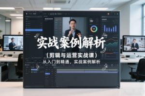 剪辑与运营实战课，从入门到精通，实战案例解析(更新2026)-副业严选
