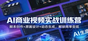 AI商业视频实战训练营：脚本创作+原画设计+动态生成，解锁商单变现-副业严选