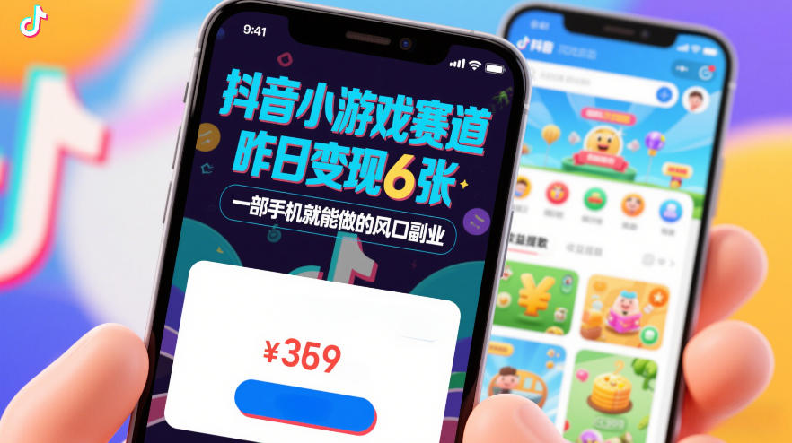 抖音小游戏赛道，昨日变现600+，零基础一部手机就能做的风口副业【揭秘】 - 副业严选-副业严选