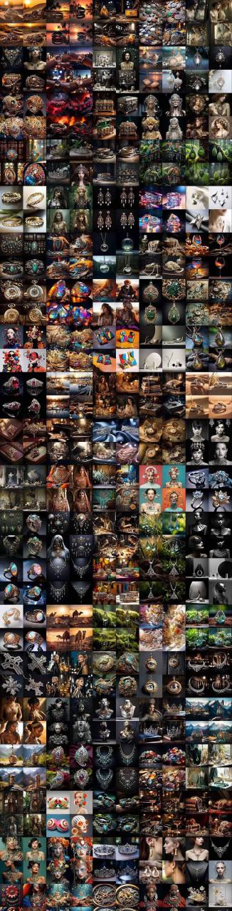 460+专业Midjourney珠宝摄影AI提示词+成效果图，戒指/项链/耳环/手链/宝石/及奢侈配饰等全品类