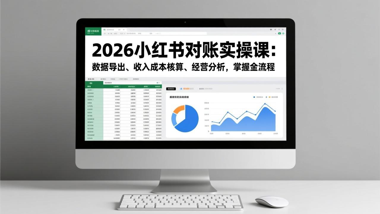 2026小红书对账实操课：数据导出、收入成本核算、经营分析，掌握全流程 - 副业严选-副业严选