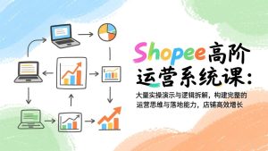 Shopee高阶运营系统课：大量实操演示与逻辑拆解，构建完整的运营思维与落地能力，店铺高效增长-副业严选
