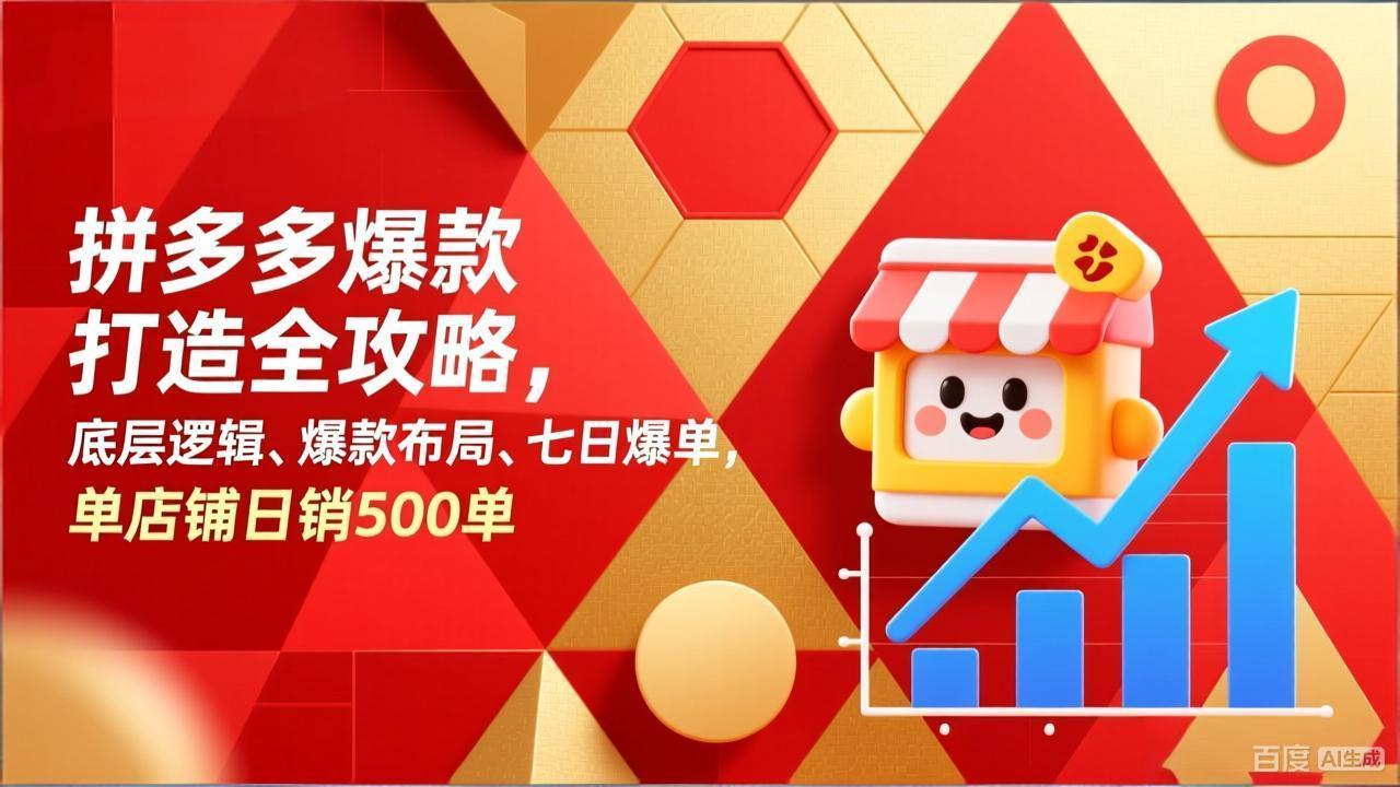 拼多多爆款打造全攻略，底层逻辑、爆款布局、七日爆单，单店铺日销500单 - 副业严选-副业严选