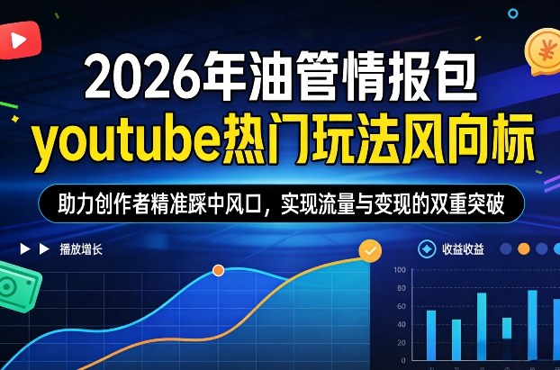 2026年油管情报包，youtube热门玩法风向标，助力创作者精准踩中风口，实现流量与变现的双重突破 - 副业严选-副业严选