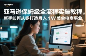 亚马逊保姆级全流程实操教程,新手如何从零打造月入1W美金电商事业-副业严选