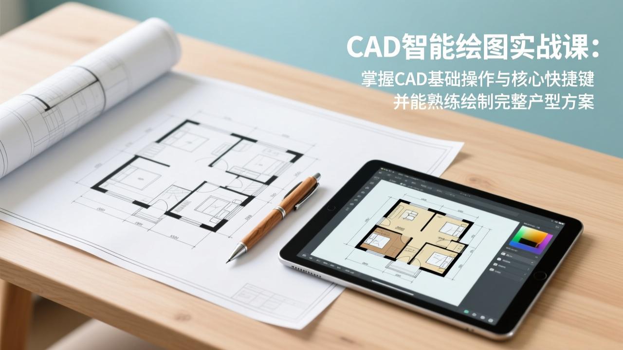 CAD智能绘图实战课：掌握CAD基础操作与核心快捷键，并能熟练绘制完整户型方案 - 副业严选-副业严选