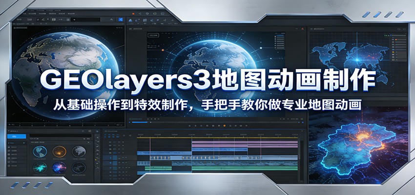 GEOlayers3地图动画制作：从基础操作到特效制作，手把手教你做专业地图动画 - 副业严选-副业严选