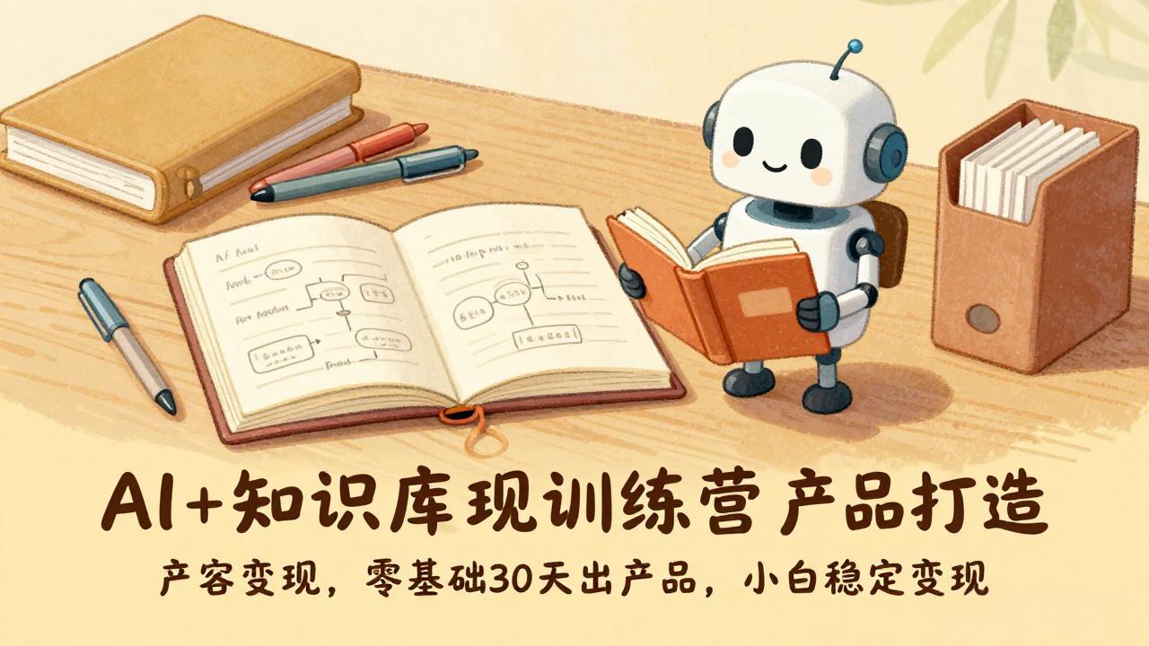 AI+知识库变现训练营，产品打造、内容创作、全平台变现，零基础30天出产品，小白稳定变现 - 副业严选-副业严选